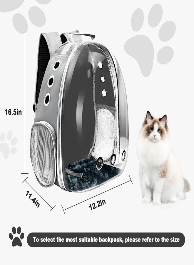 ARJEX Cat Backpack Carrier, Pet Cat Carrier with Ventilated Design for Carrying Puppy Cats, Pet Carrier Back Pack Bag Space Capsule for Traveling/Hiking/Camping/Outdoors (Grey) - Image 2